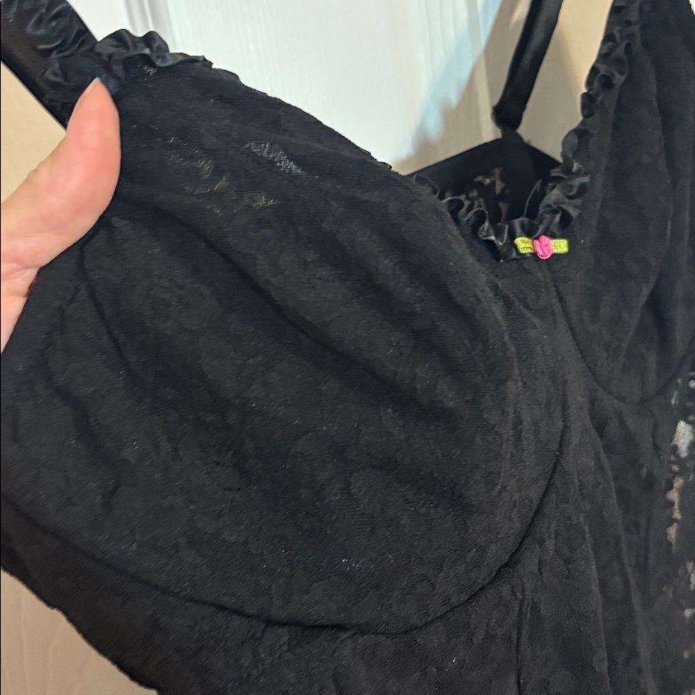 Cacique Black Lace Chemise, negligée, 18/20 - Picture 9 of 11